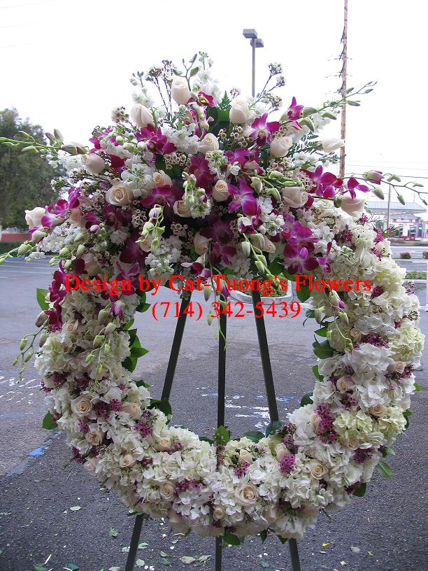 Cat Tuong Flowers Orange County Santa Ana Funeral Arrangement Wreaths